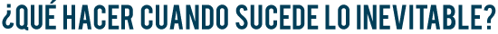 QUE HACER CUANDO SUCEDE LO INEVITABLE